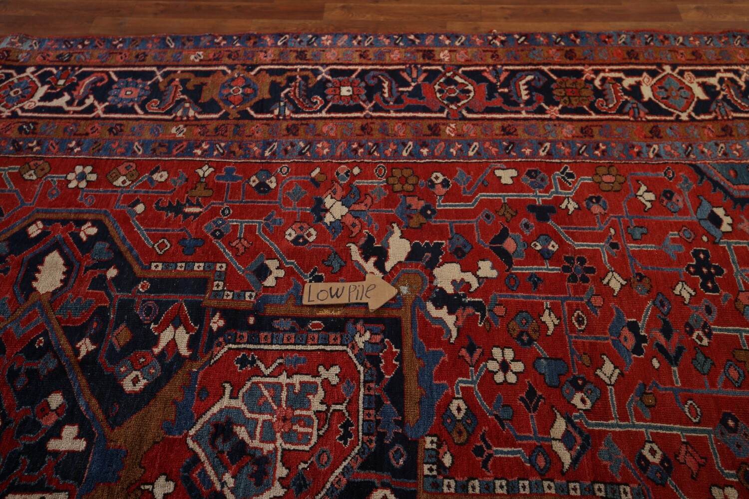 Pre-1900 Vegetable Dye Heriz Serapi Persian Large Rug 11x19