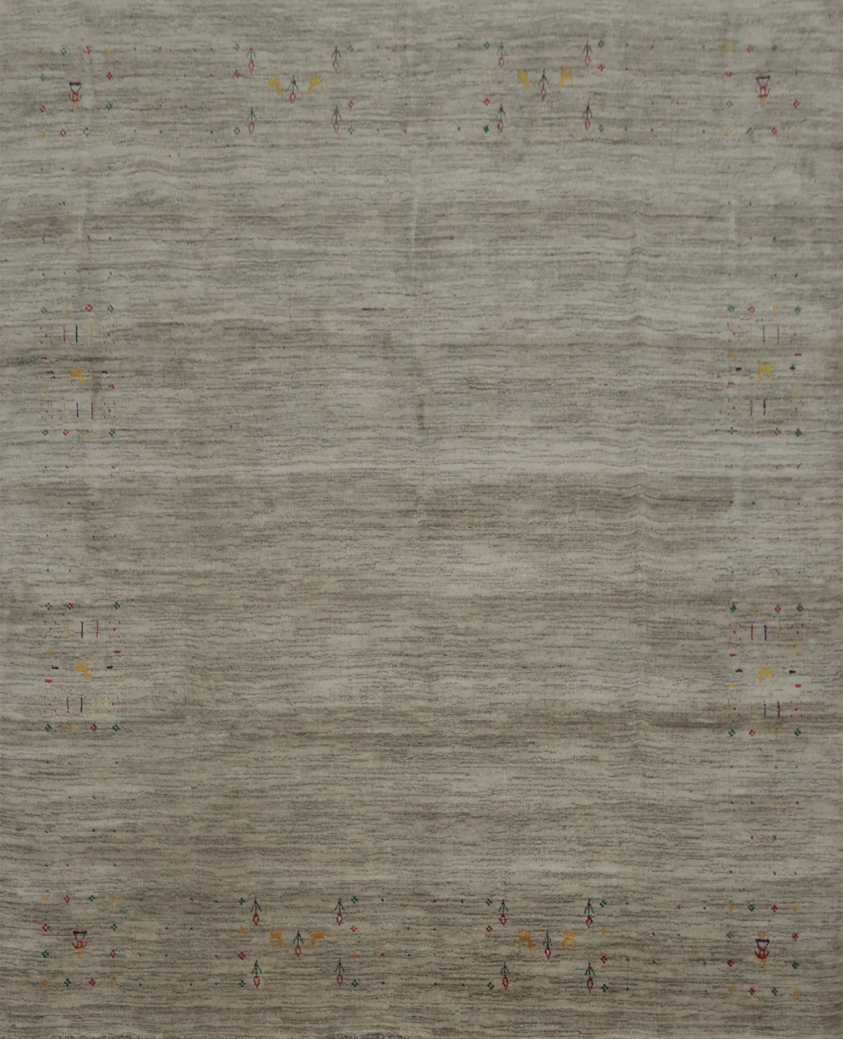 Sophisticated Gray Gabbeh Area Rug Featuring Delicate Tiny Motifs 8x8