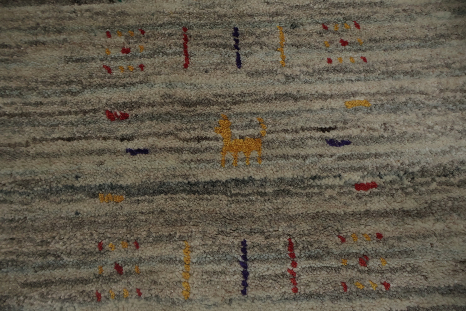 Sophisticated Gray Gabbeh Area Rug Featuring Delicate Tiny Motifs 8x8