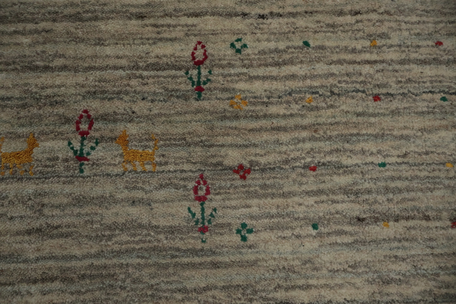 Sophisticated Gray Gabbeh Area Rug Featuring Delicate Tiny Motifs 8x8