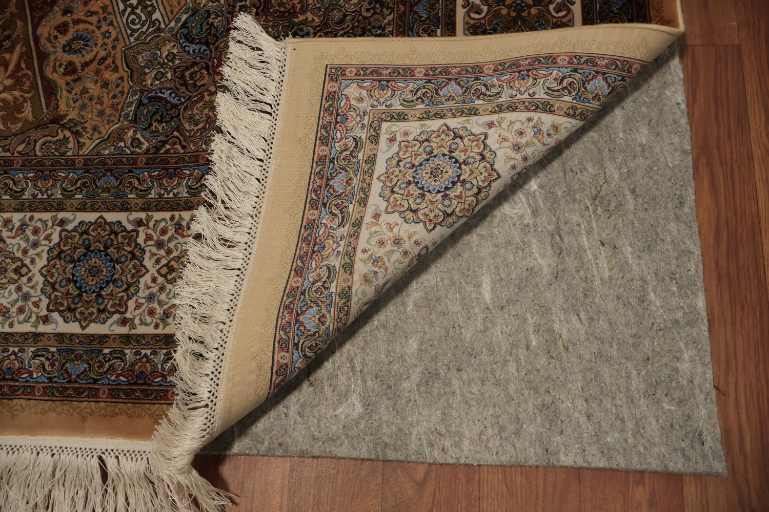 Classic Qum Area Rug 7x10 with Ornamental Pattern and Rich Hues