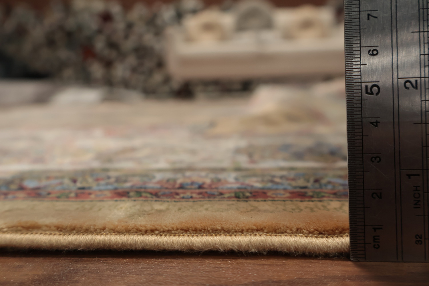 Classic Qum Area Rug 7x10 with Ornamental Pattern and Rich Hues