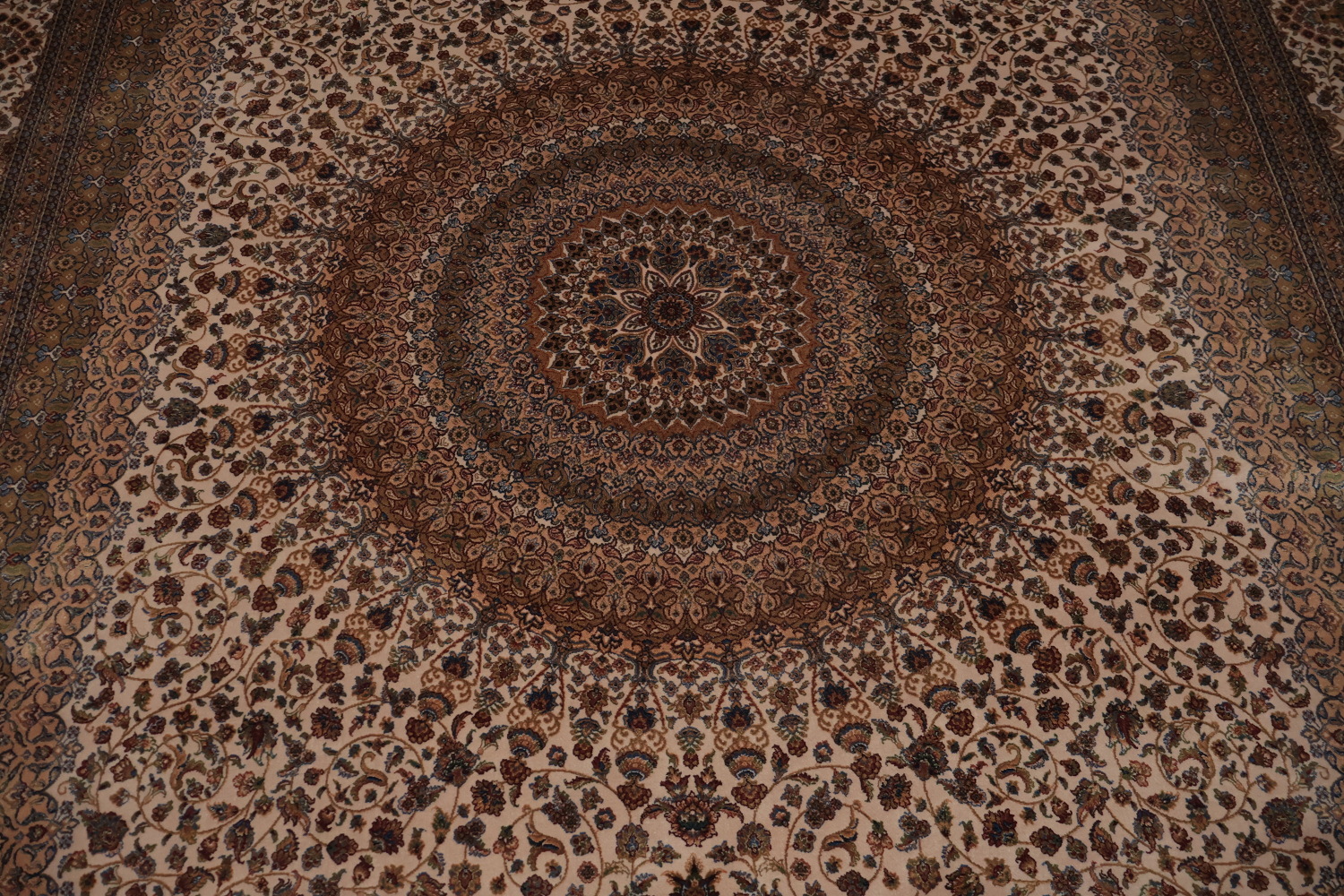 Traditional Floral Silk Qum Living Room Area Rug 7x10