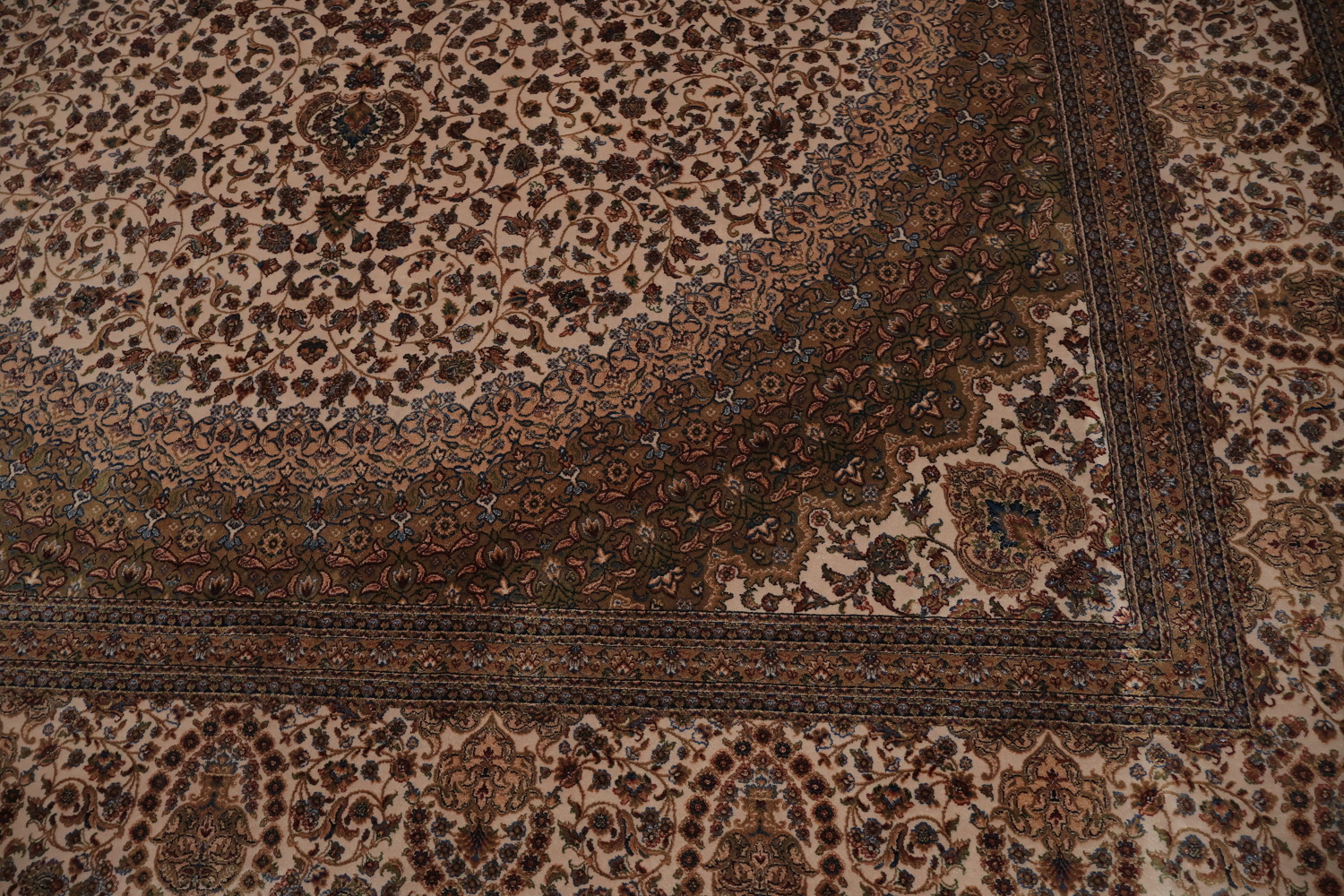 Traditional Floral Silk Qum Living Room Area Rug 7x10