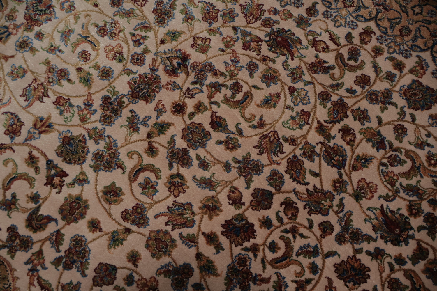 Traditional Floral Silk Qum Living Room Area Rug 7x10