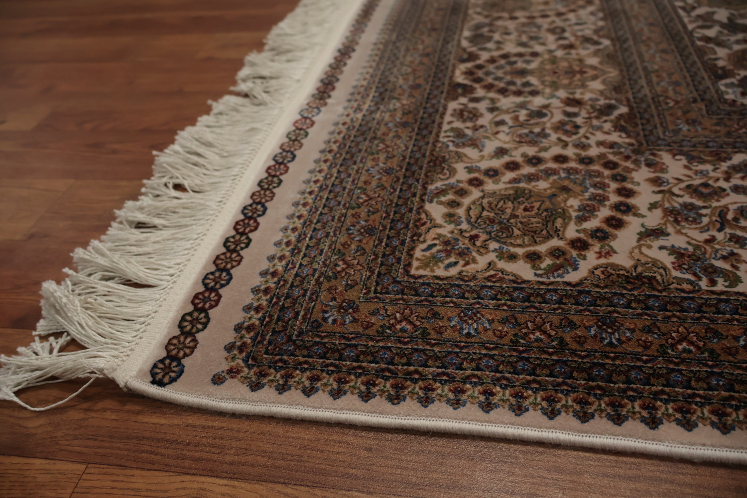 Traditional Floral Silk Qum Living Room Area Rug 7x10
