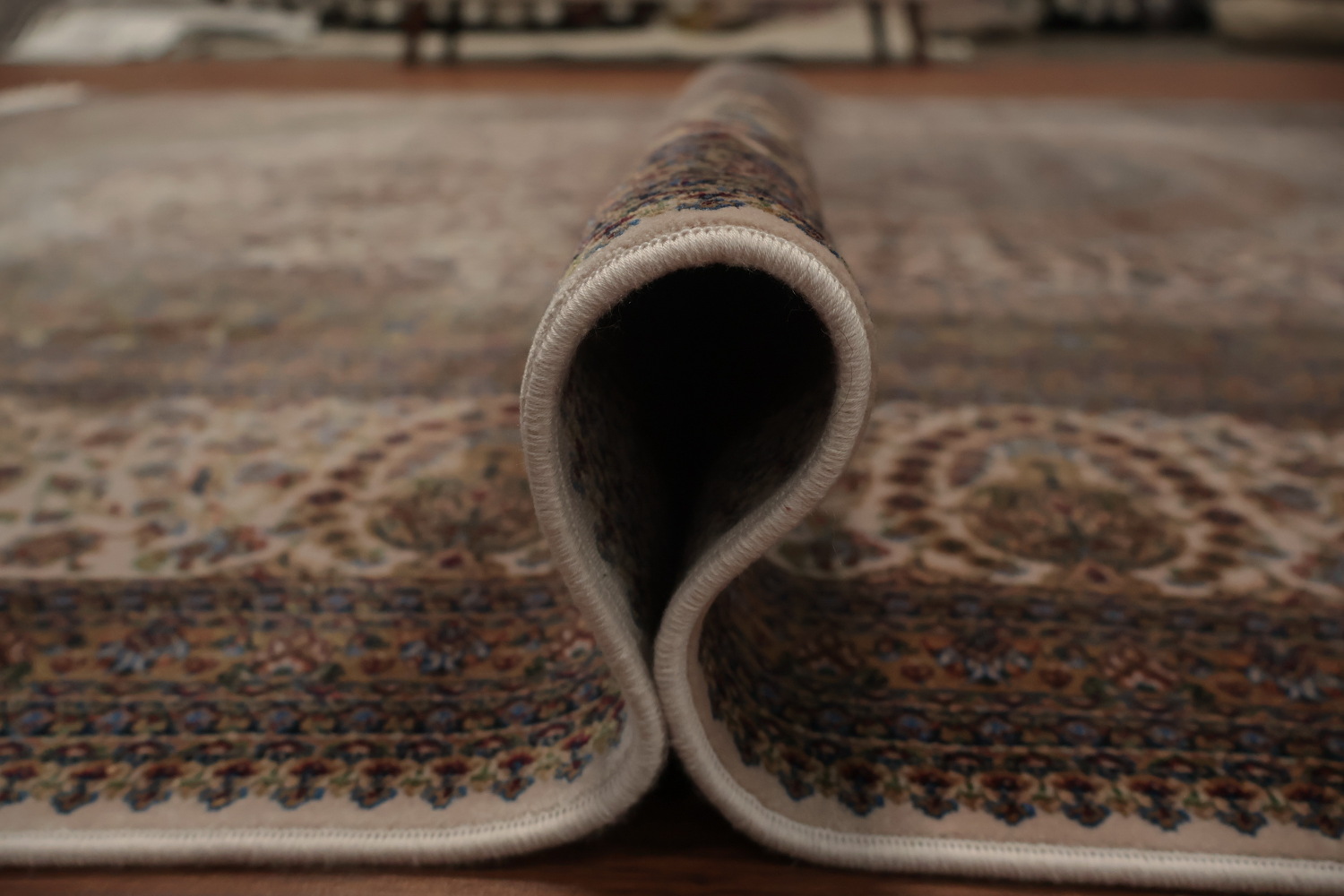 Traditional Floral Silk Qum Living Room Area Rug 7x10