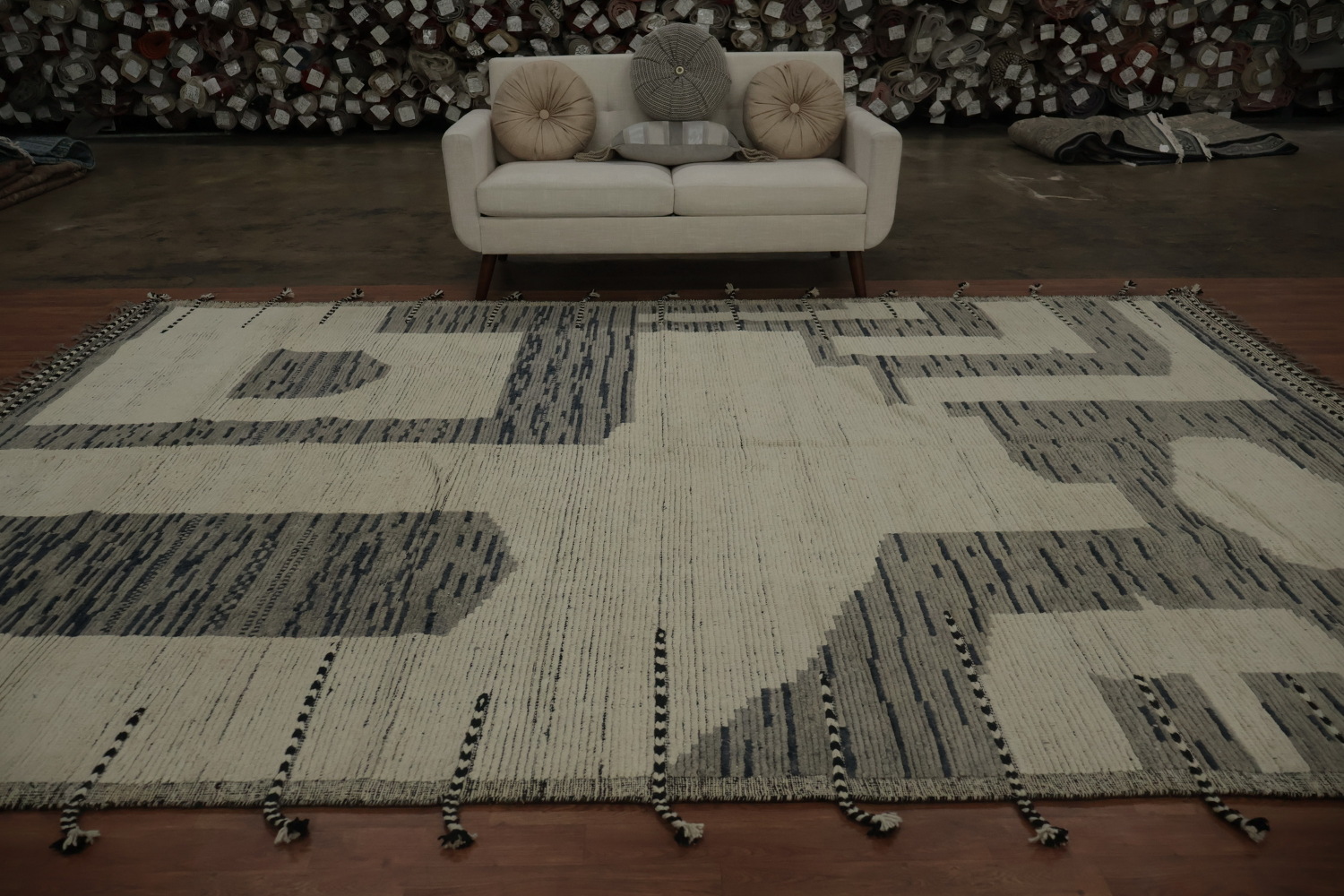 Abstract Moroccan Large Area Rug 9x13 for Minimalist Living Areas
