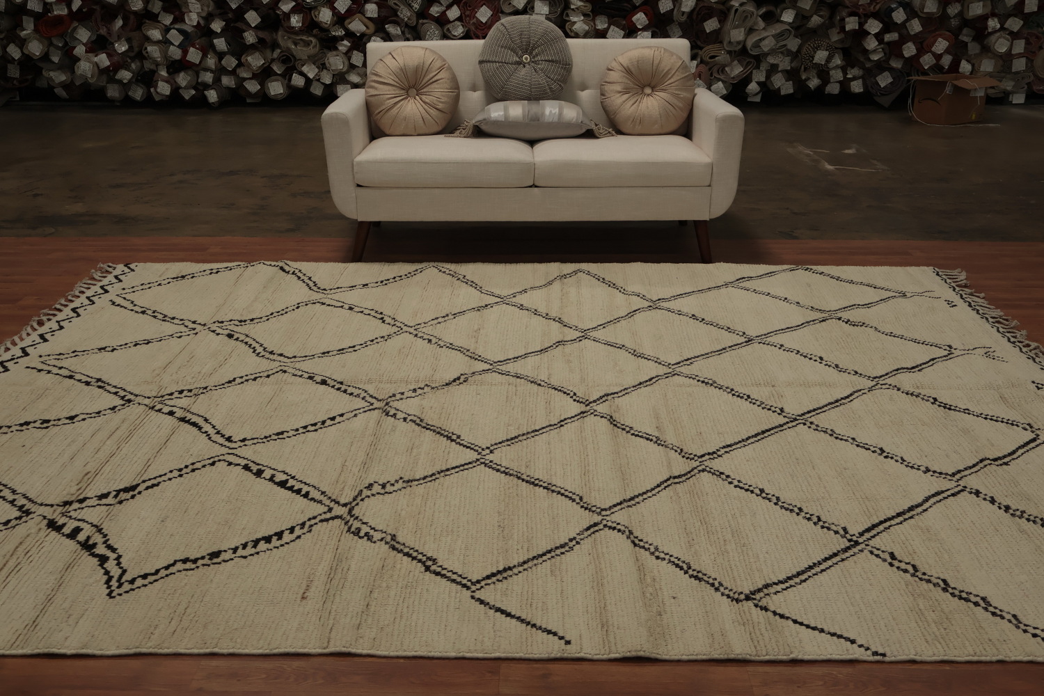 Add Warmth and Style with Diamond Designed Moroccan Area Rug 8x11