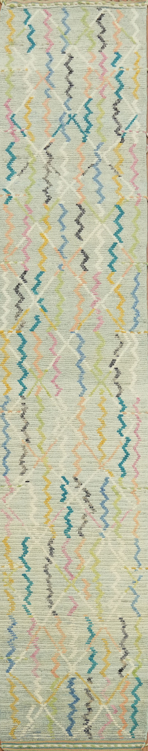 Handmade Wool Moroccan Modern Runner Rug 3x16