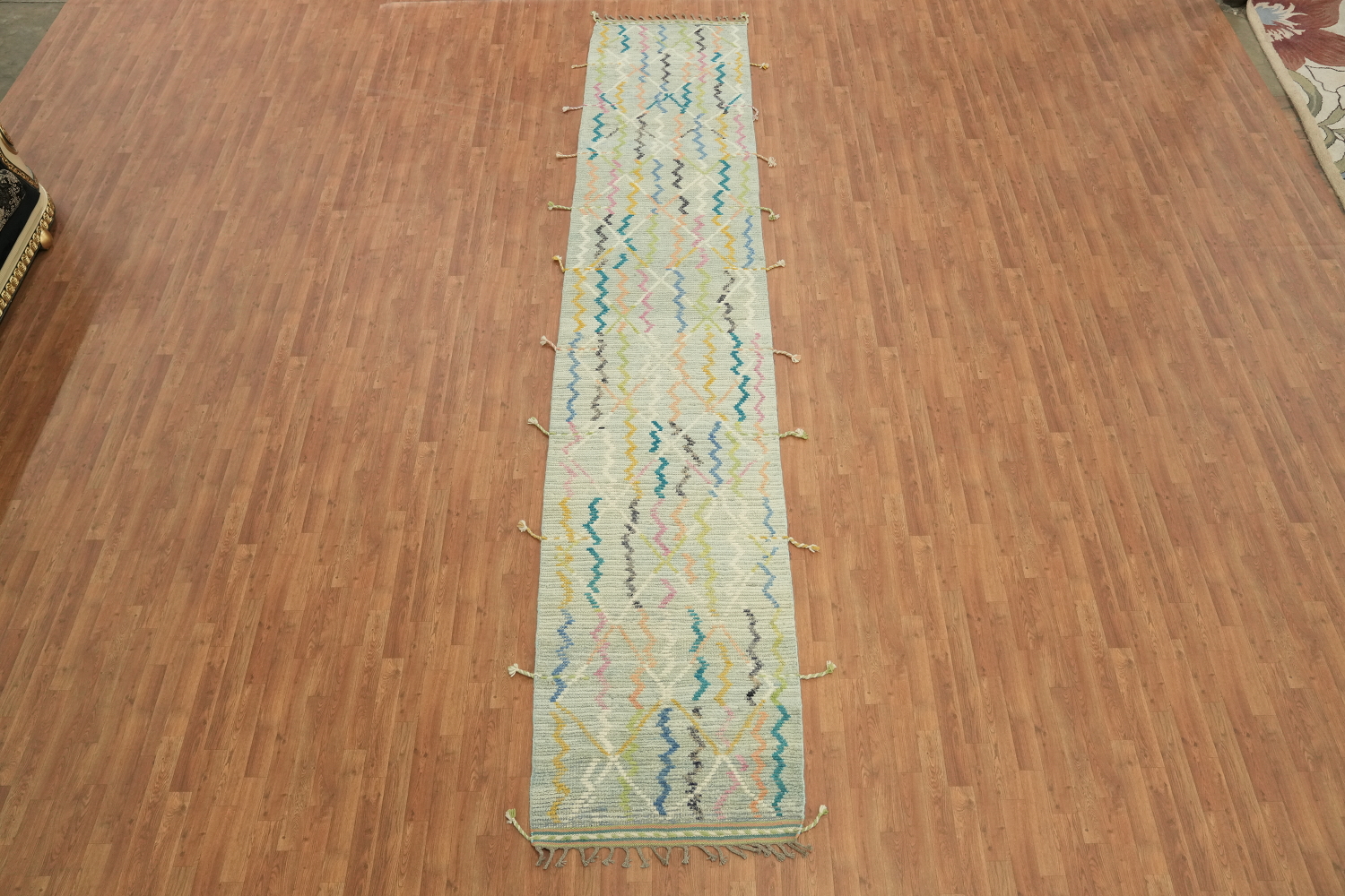 Handmade Wool Moroccan Modern Runner Rug 3x16