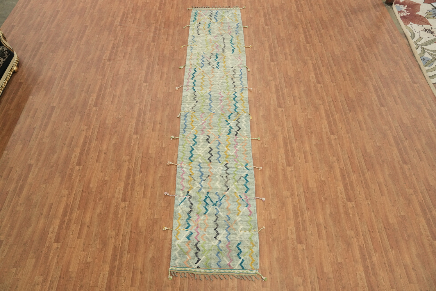 Handmade Wool Moroccan Modern Runner Rug 3x16