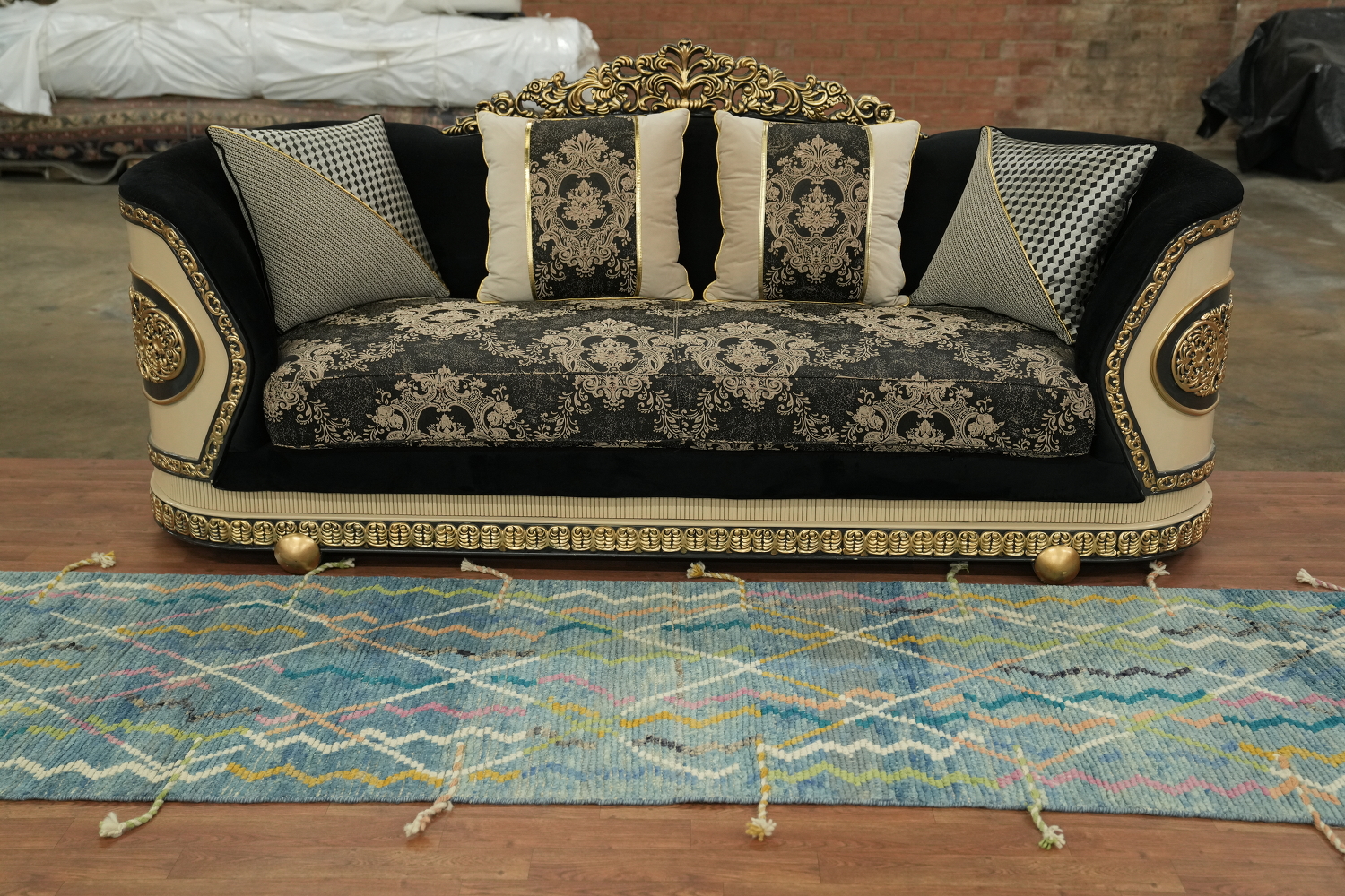 Contemporary Blue Moroccan Runner Rug 3x16