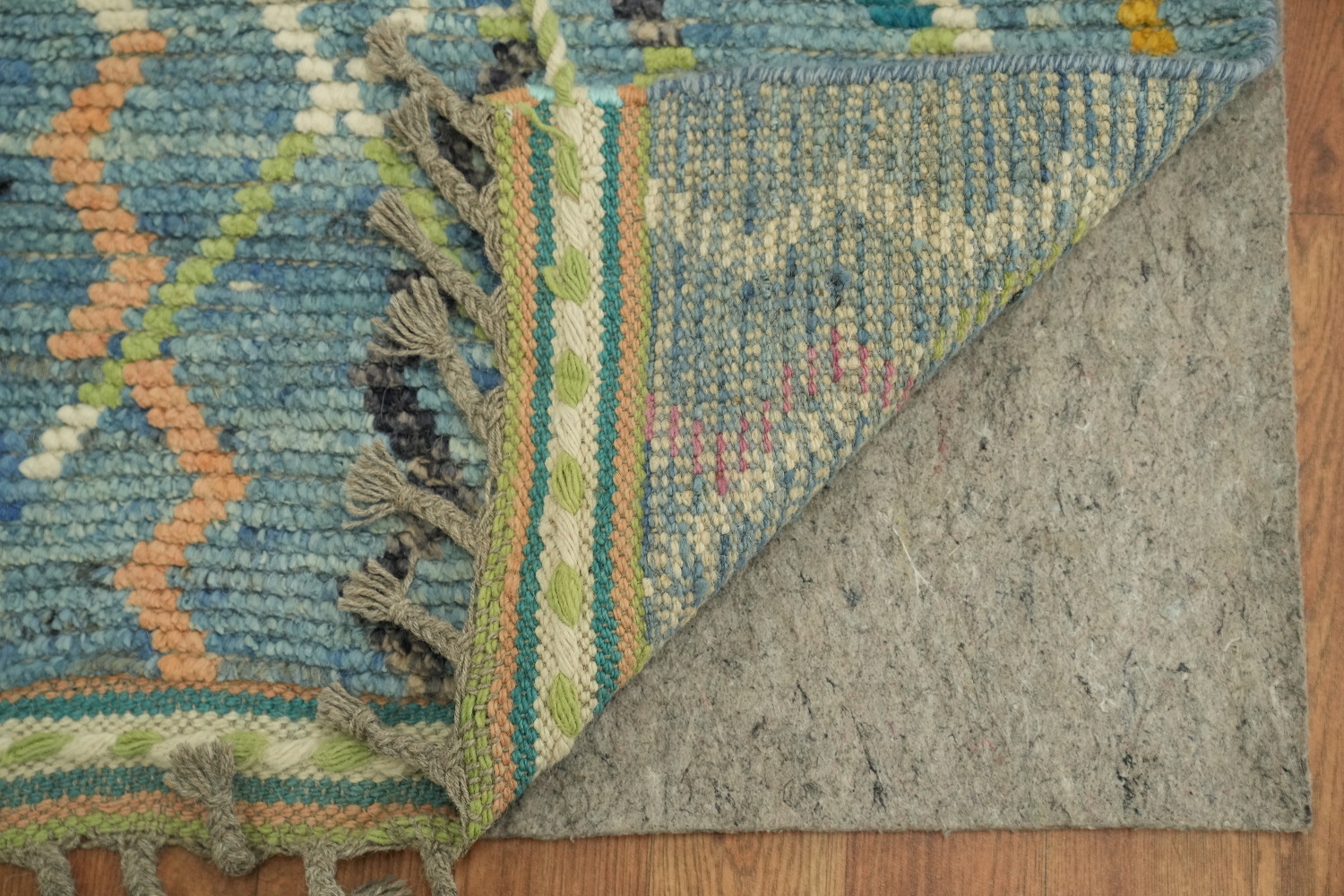 Contemporary Blue Moroccan Runner Rug 3x16