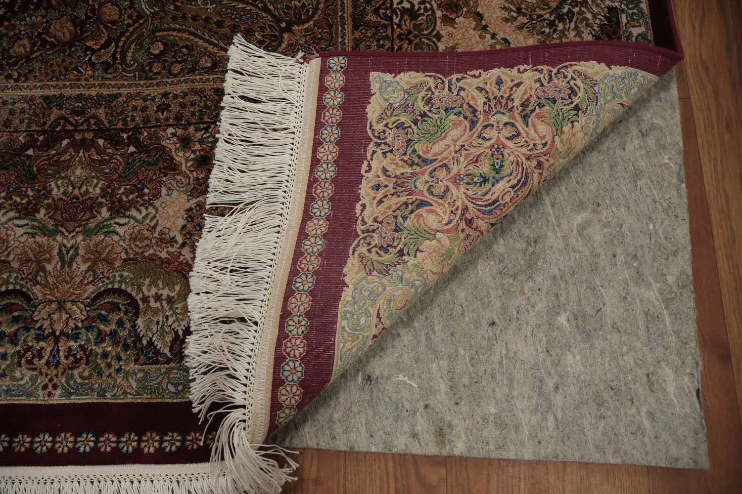 Stunning Traditional Qum Area Rug 6x10 with Intricate Burgundy Motif