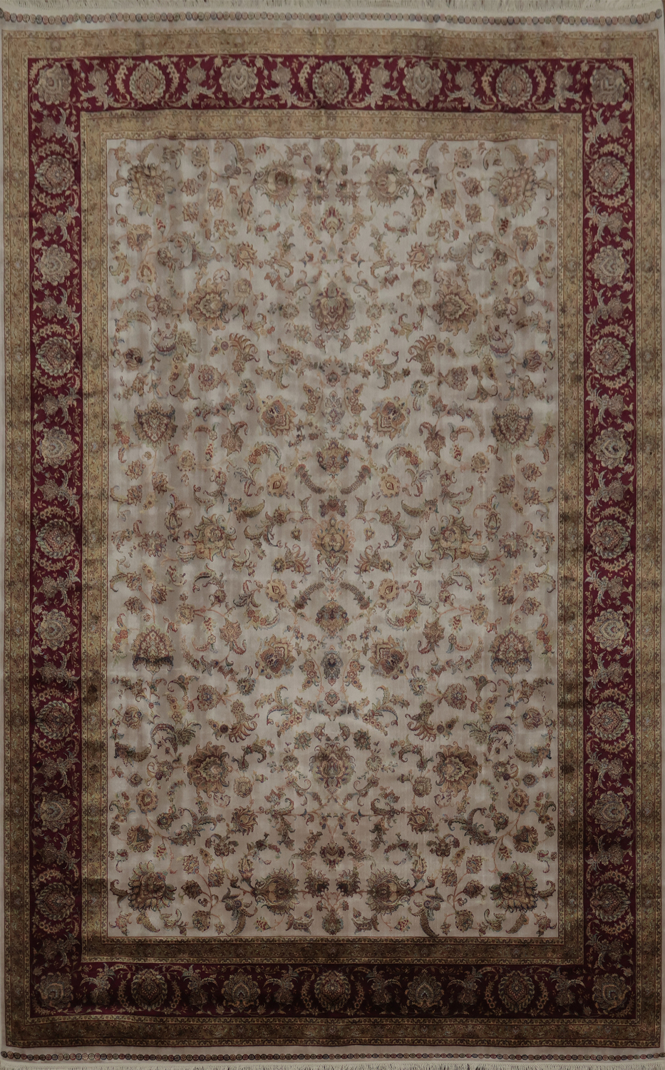 Timeless Beauty Floral Patterned Qum Area Rug 6x10