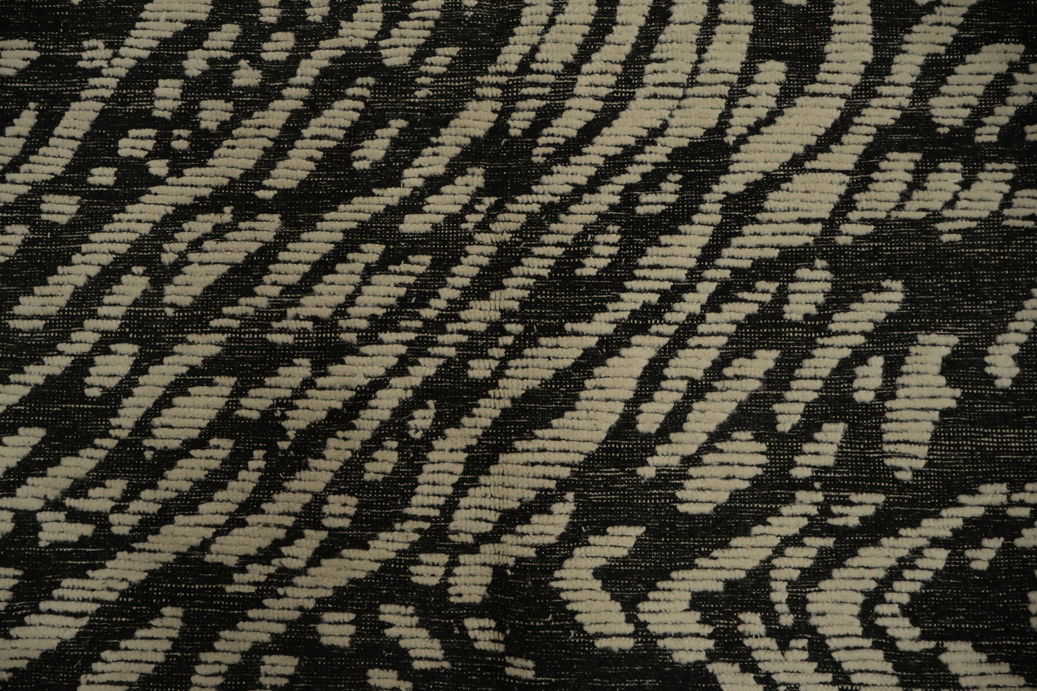 All-Over Black & White Moroccan Abstract Area Rug 8x10