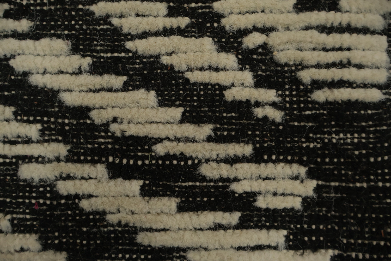 All-Over Black & White Moroccan Abstract Area Rug 8x10