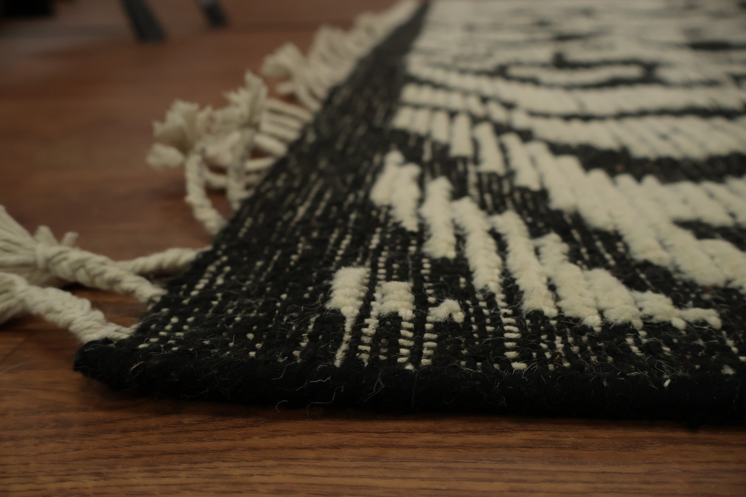 All-Over Black & White Moroccan Abstract Area Rug 8x10