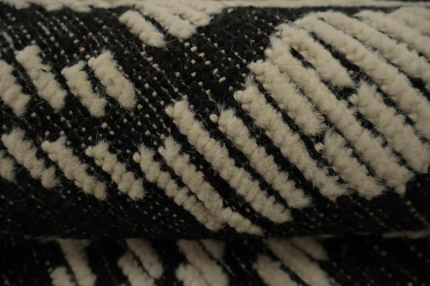 All-Over Black & White Moroccan Abstract Area Rug 8x10