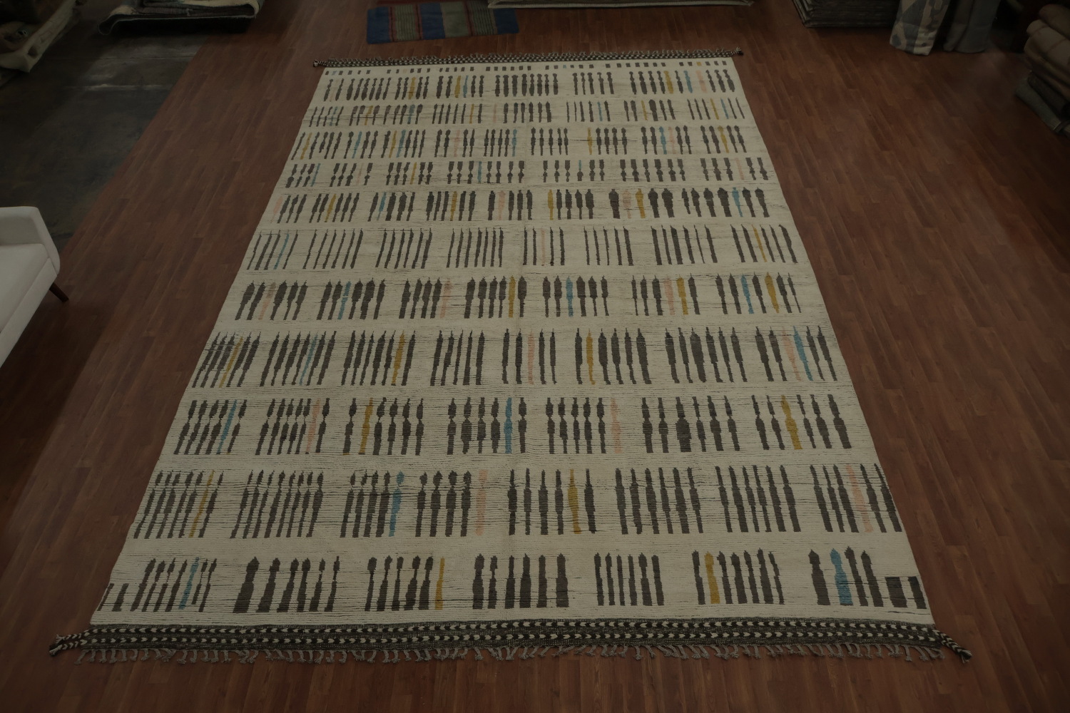 Handmade Wool Moroccan Oriental Large Rug 12x19