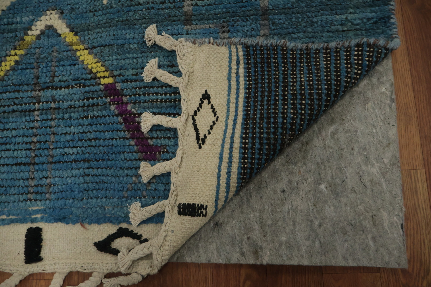 Blue Geometric Moroccan Oriental Large Rug 12x18