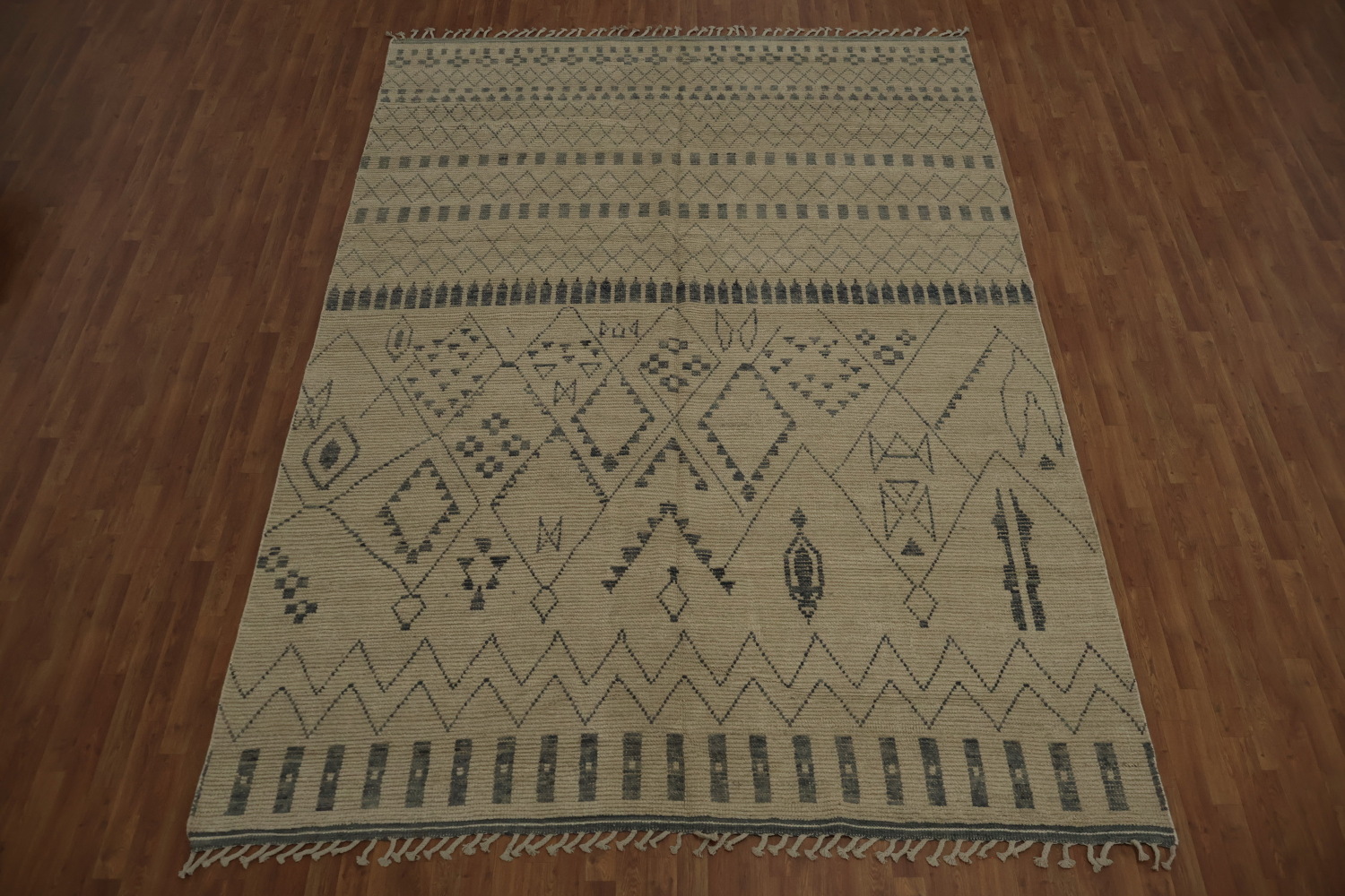 Handmade Wool Trellis Moroccan Area Rug 9x13