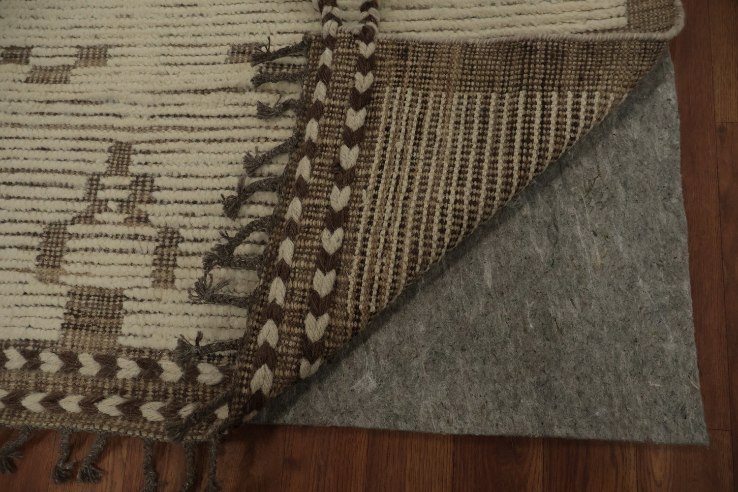 Handmade Wool Ivory Moroccan Large Rug 10x15