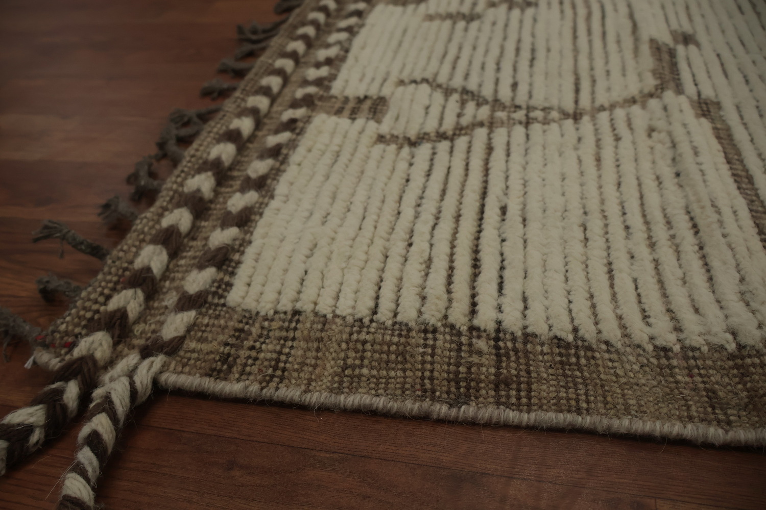 Handmade Wool Ivory Moroccan Large Rug 10x15