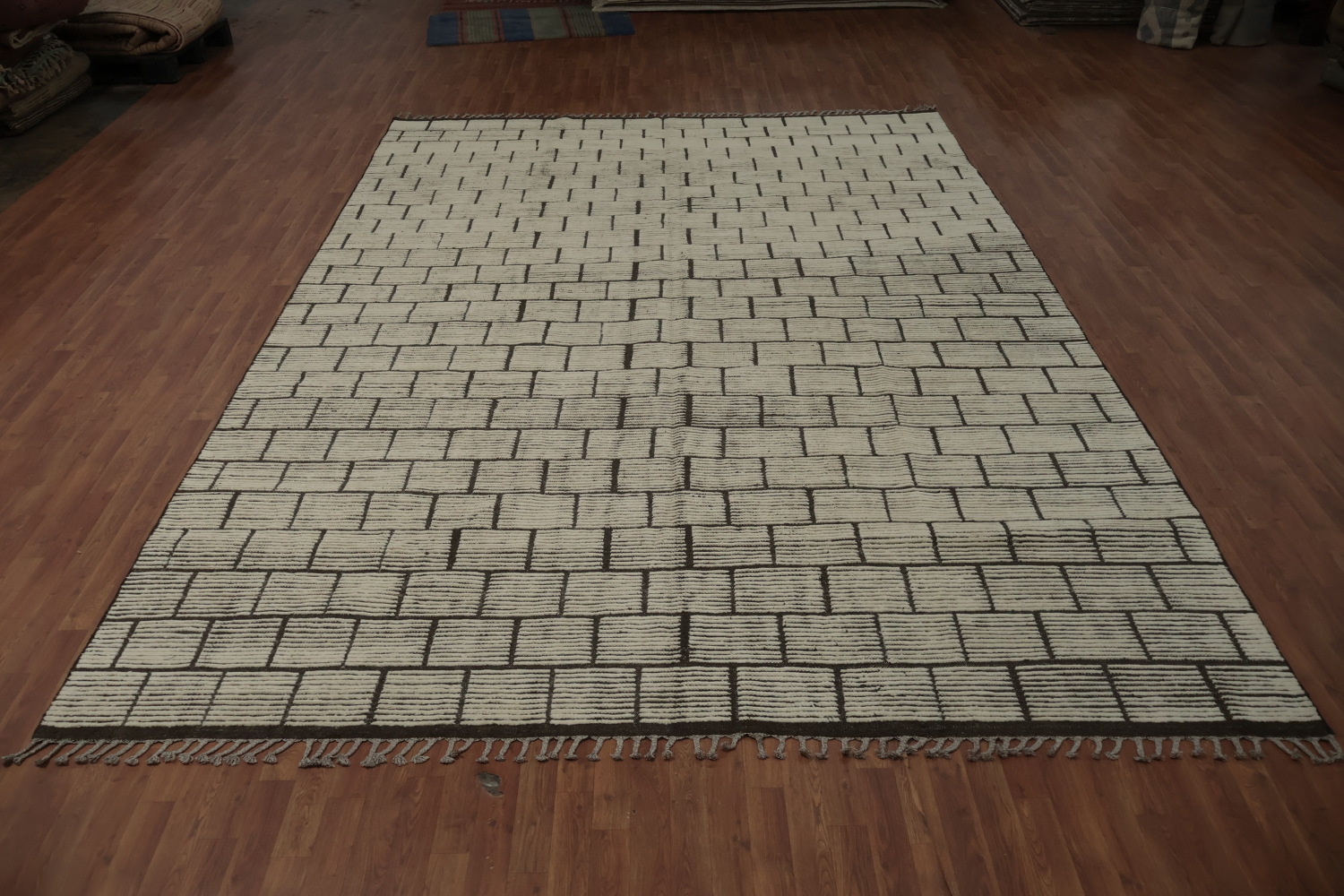 Modern Geometric Moroccan Oriental Large Rug 10x15