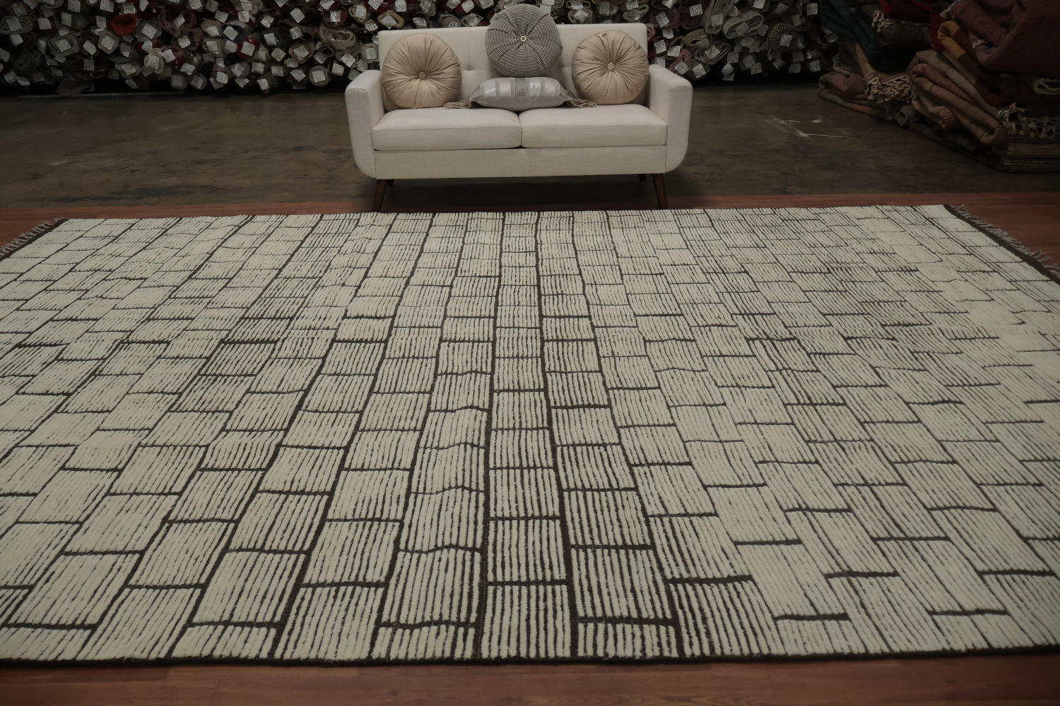 Modern Geometric Moroccan Oriental Large Rug 10x15