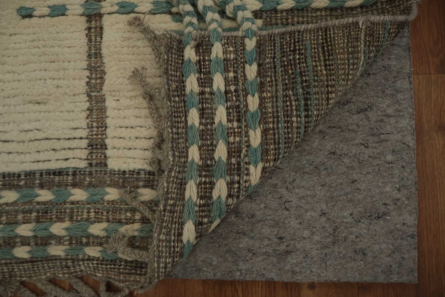 Classy Neutral-Toned Moroccan Large Rug 12x15 with Grid Aesthetic