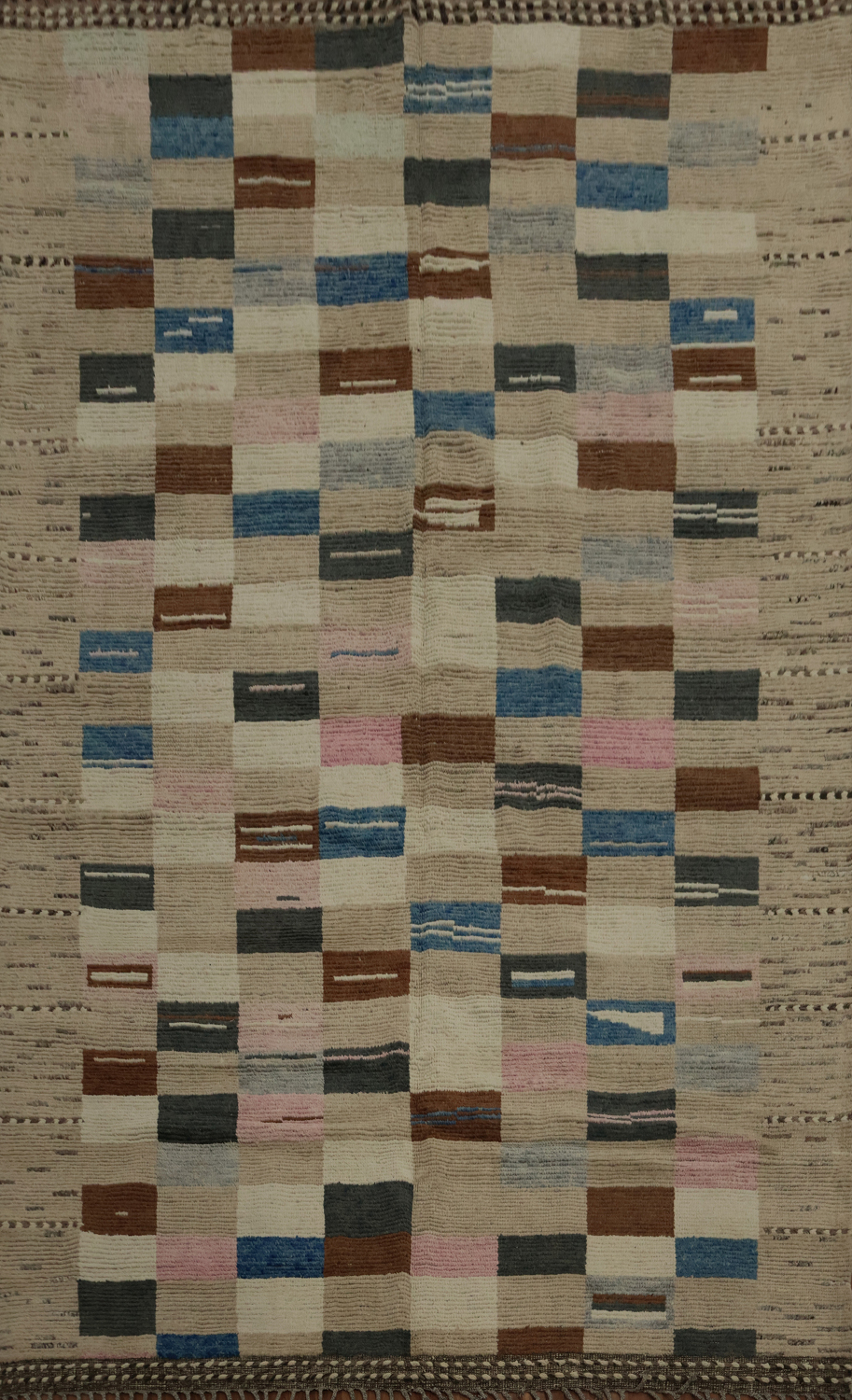 All-Over Geometric Wool Moroccan Large Area Rug 9x12