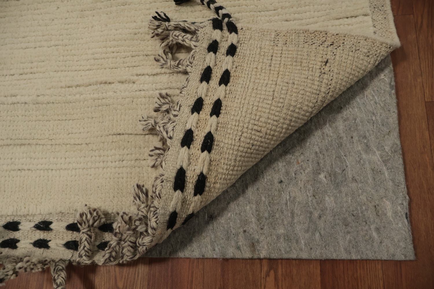 All-Over Ivory Wool Moroccan Oriental Large Rug 10x15