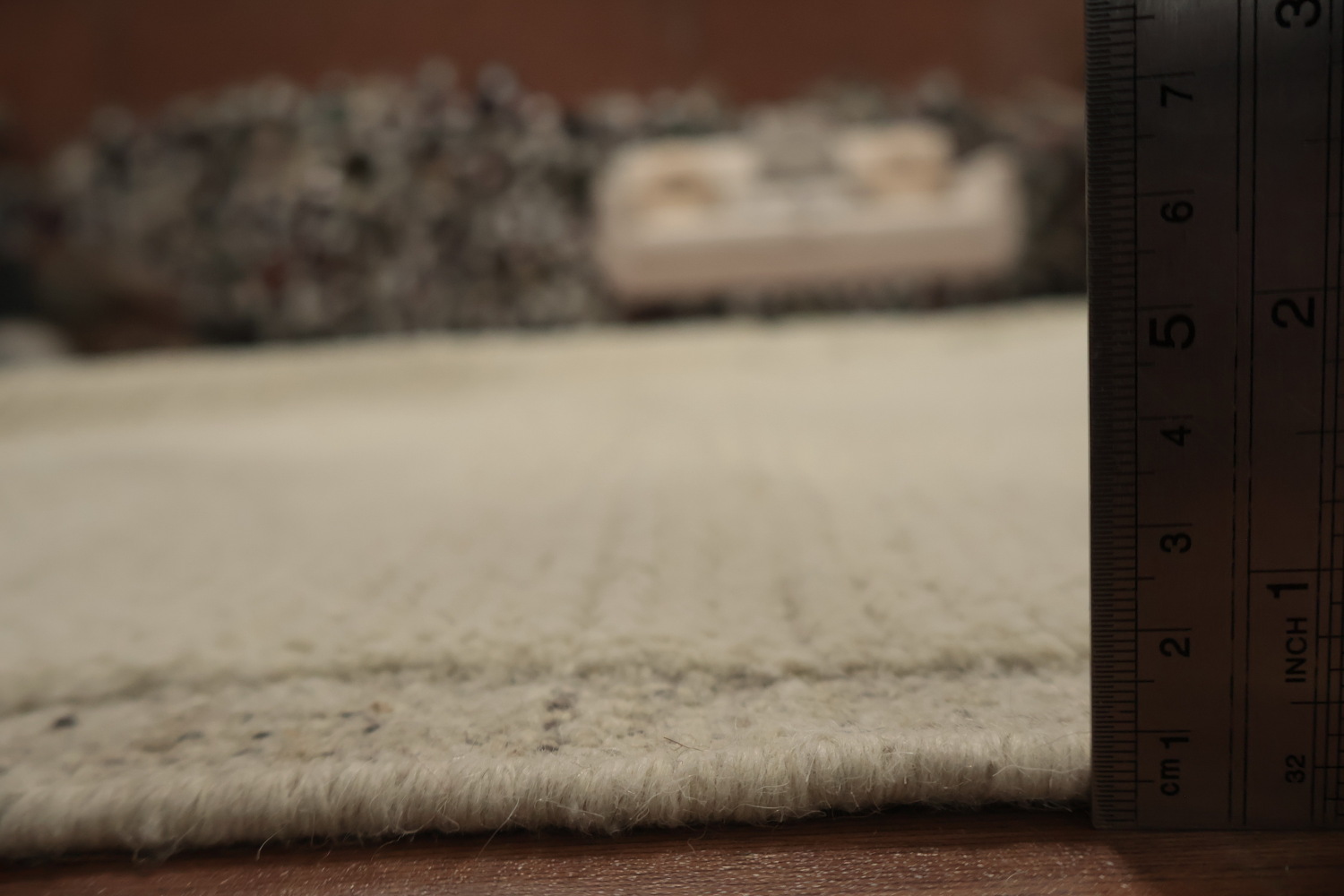 All-Over Ivory Wool Moroccan Oriental Large Rug 10x15