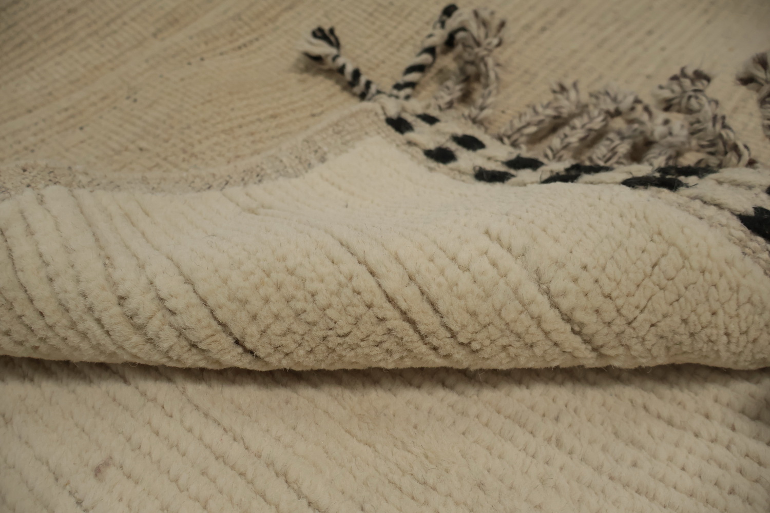 All-Over Ivory Wool Moroccan Oriental Large Rug 10x15