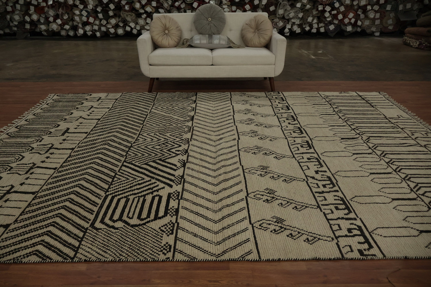 Handmade Wool Trellis Moroccan Area Rug 9x12