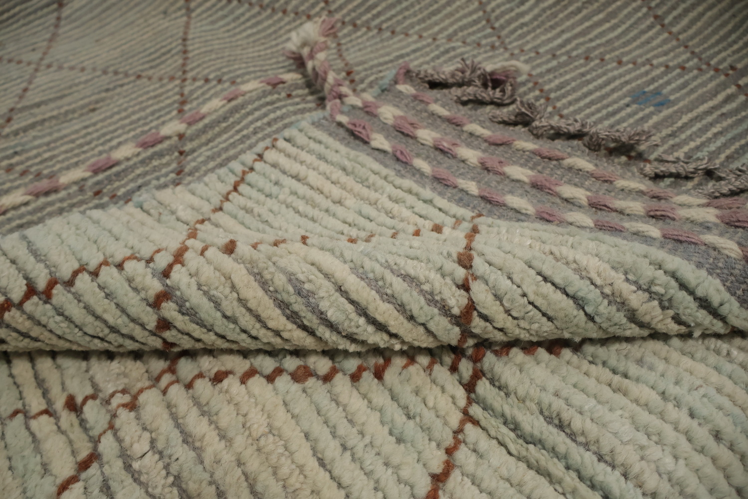 All-Over Trellis Wool Moroccan Modern Large Rug 10x14