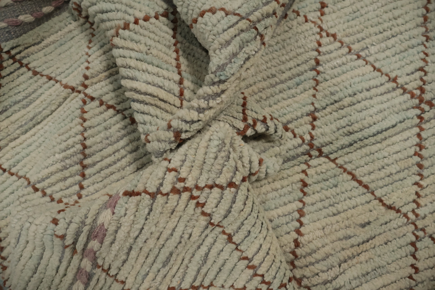 All-Over Trellis Wool Moroccan Modern Large Rug 10x14