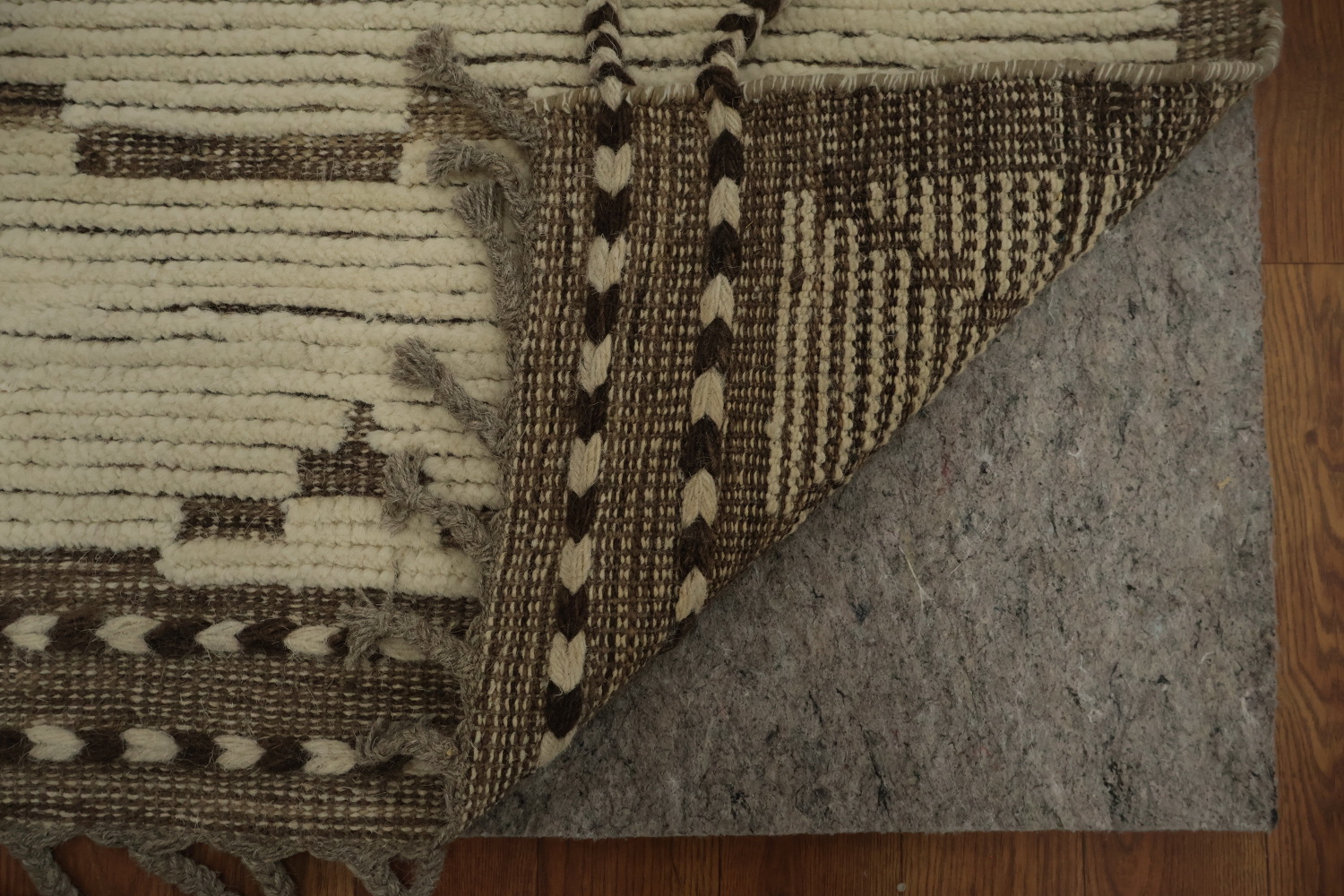 Handmade Ivory Moroccan Abstract Area Rug 9x13