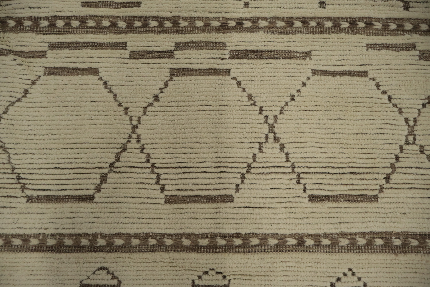 Handmade Ivory Moroccan Abstract Area Rug 9x13