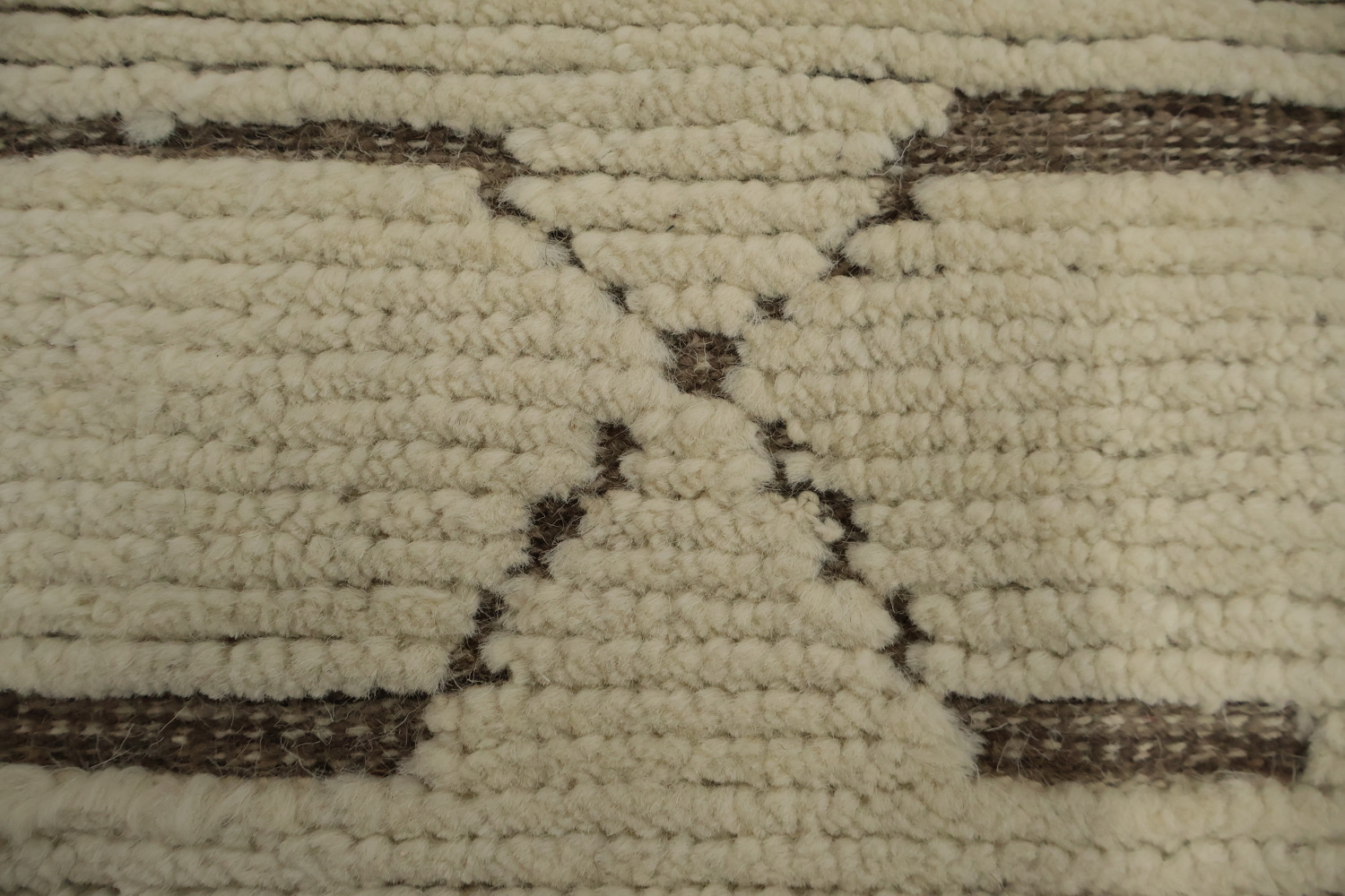 Handmade Ivory Moroccan Abstract Area Rug 9x13
