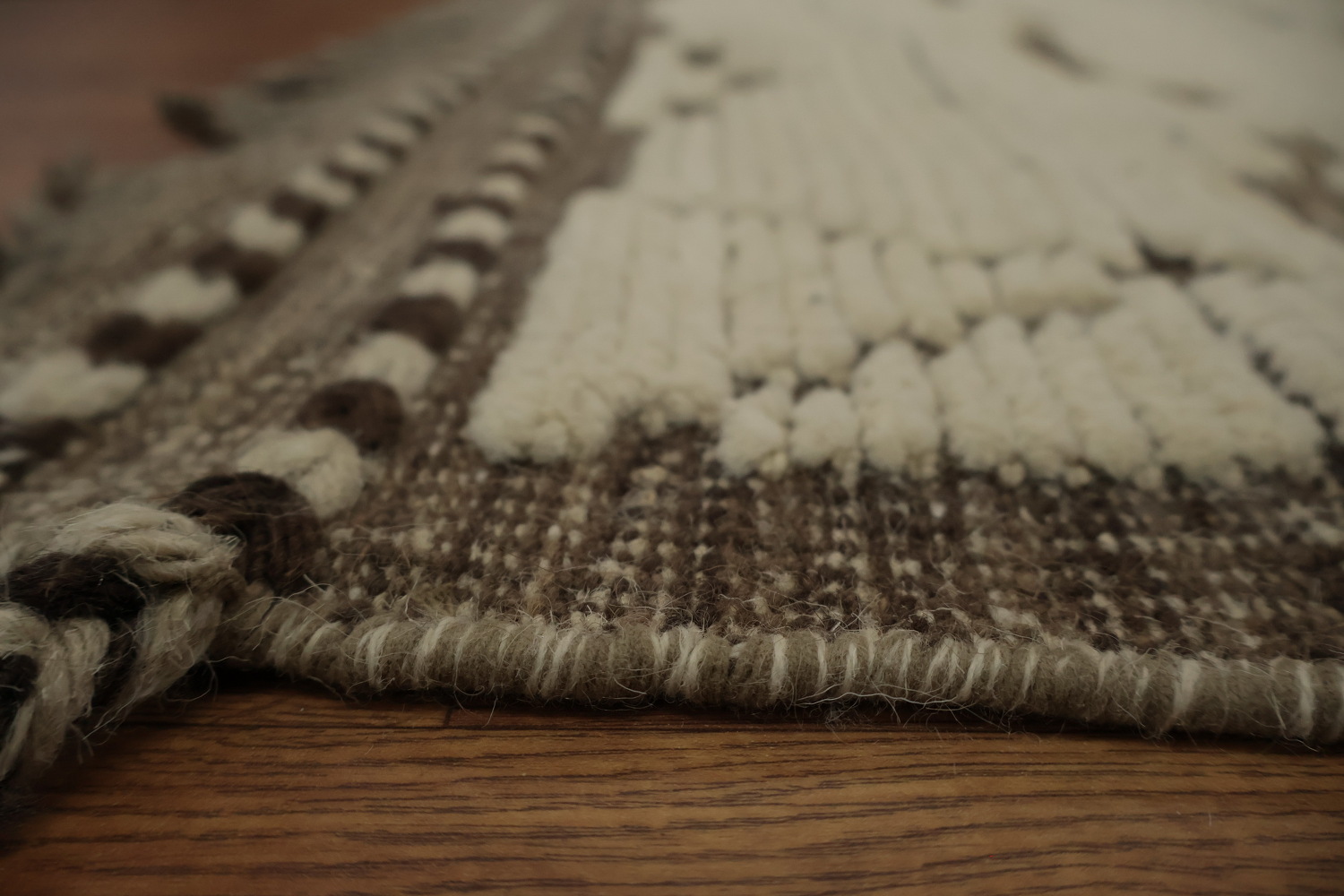Handmade Ivory Moroccan Abstract Area Rug 9x13