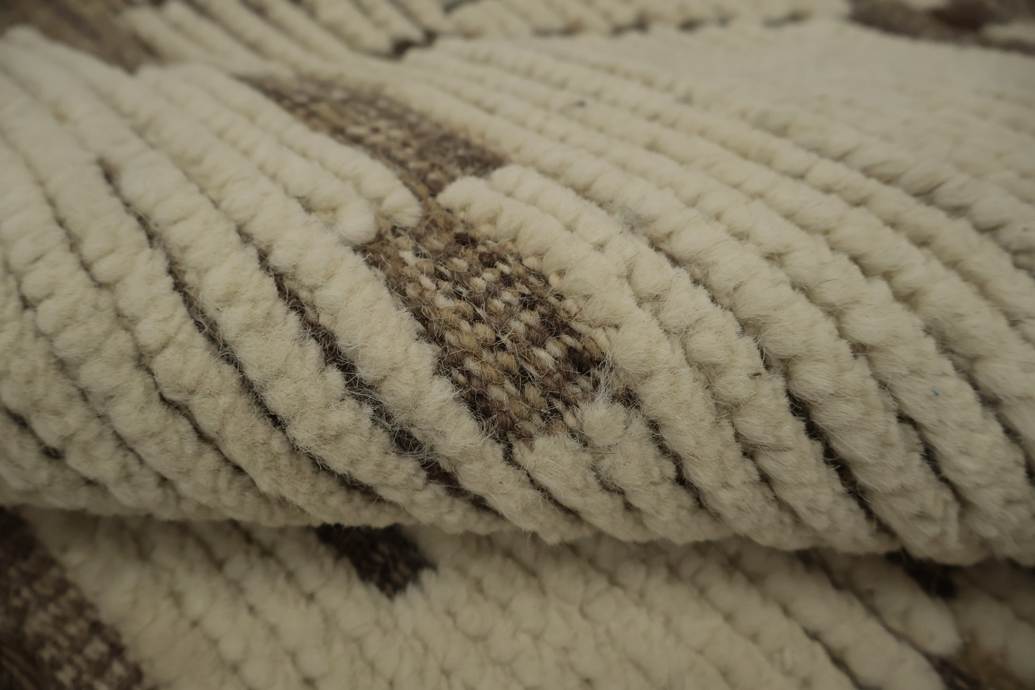 Handmade Ivory Moroccan Abstract Area Rug 9x13