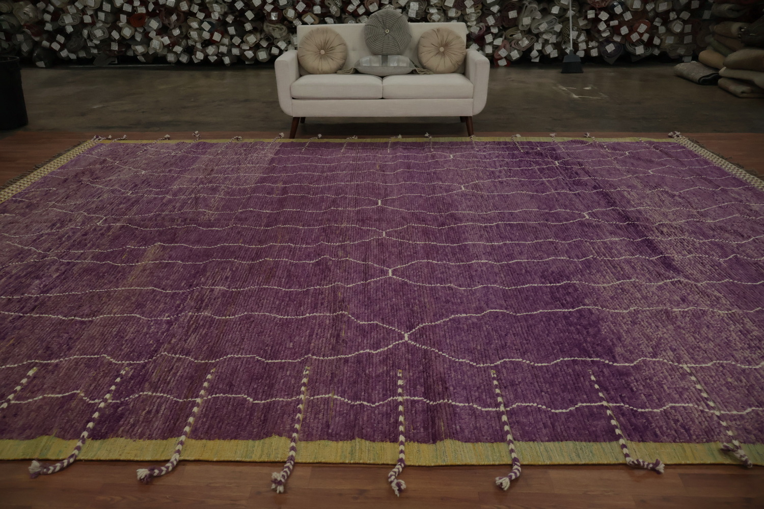 Purple Striped Moroccan Oriental Large Rug 12x16