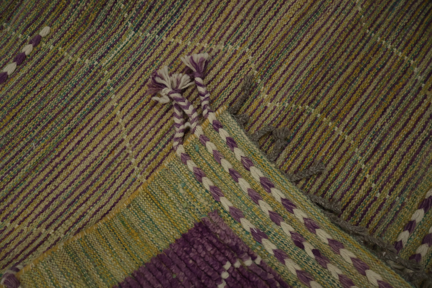 Purple Striped Moroccan Oriental Large Rug 12x16