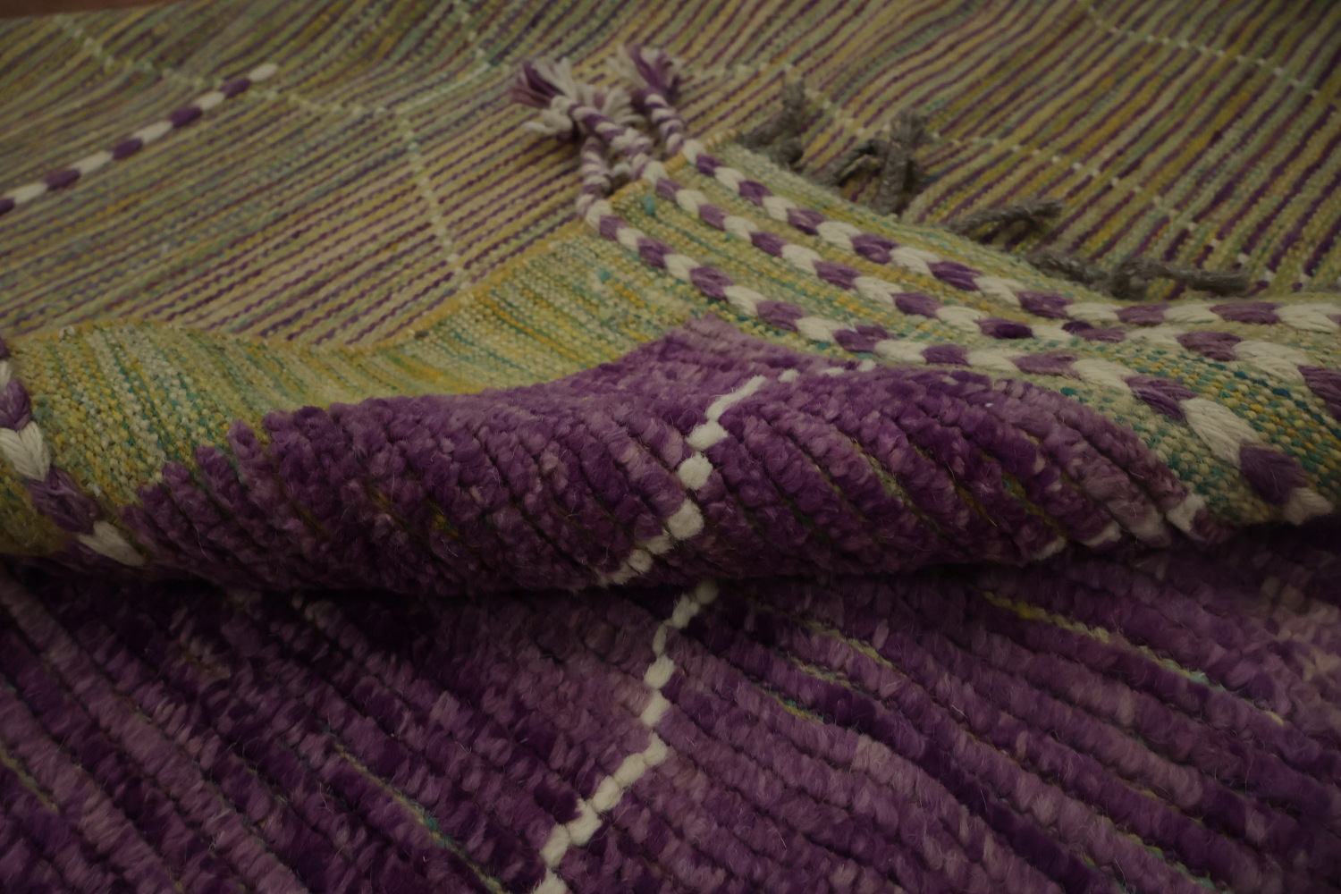 Purple Striped Moroccan Oriental Large Rug 12x16