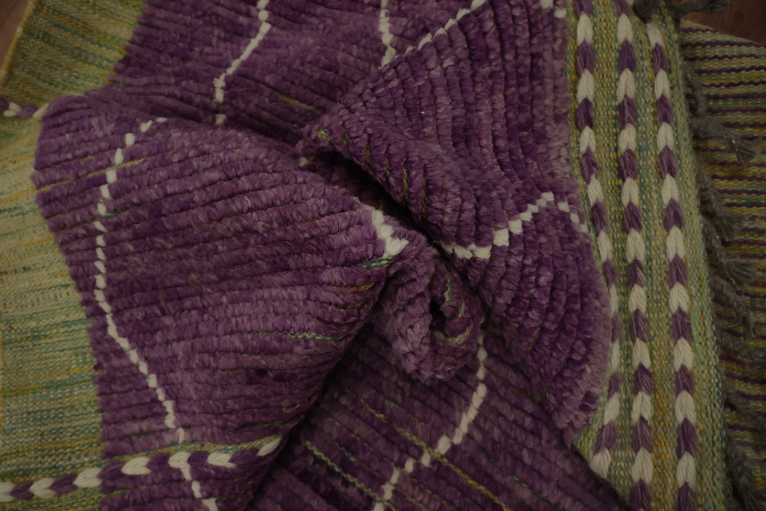 Purple Striped Moroccan Oriental Large Rug 12x16