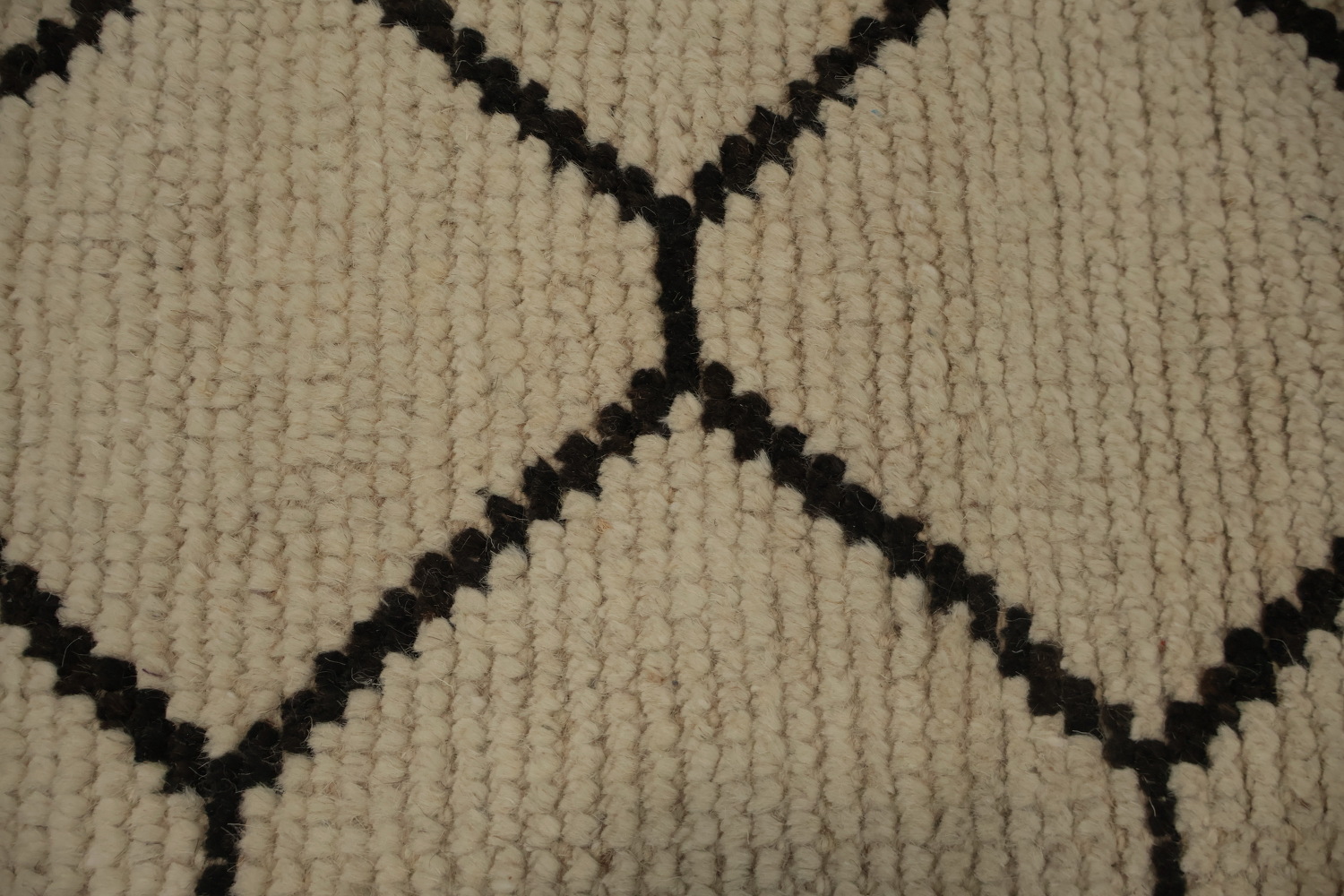 Intricate Trellis-Patterned Moroccan Area Rug 9x13 in Neutral Tones