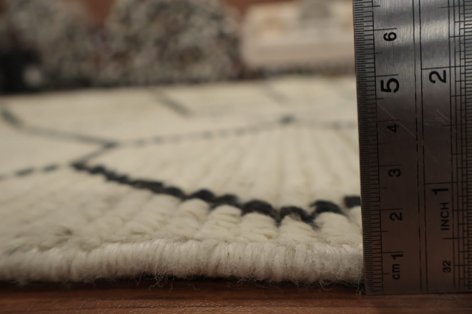 Intricate Trellis-Patterned Moroccan Area Rug 9x13 in Neutral Tones